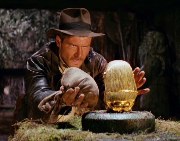 Indiana Jones swaps a gold idol for a rock demonstrating how we treat memory in this case