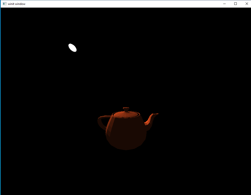 an illuminated teapot with a scaled light source