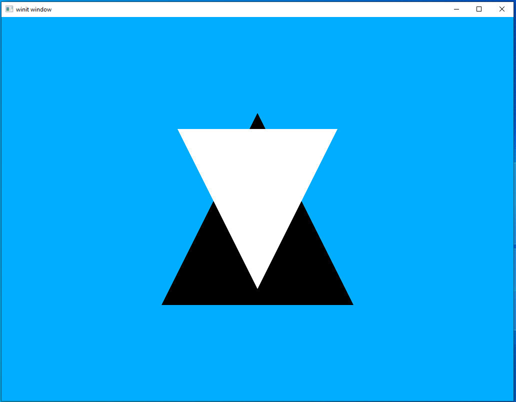 two triangles with the one that should be behind the other actually rendered in front of it